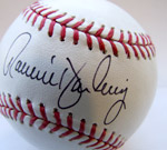 Autographed baseball by Ron Darling