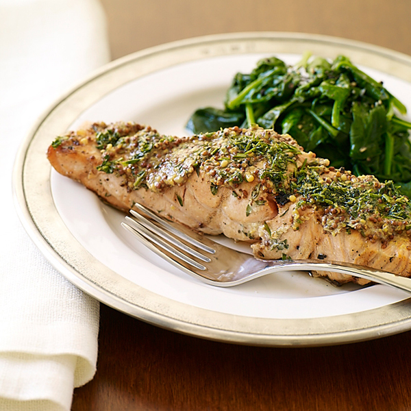 Broiled Herb Crusted Salmon Recipe