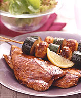 Photo of Grilled roasted turkey and vegetable kabobs by WW