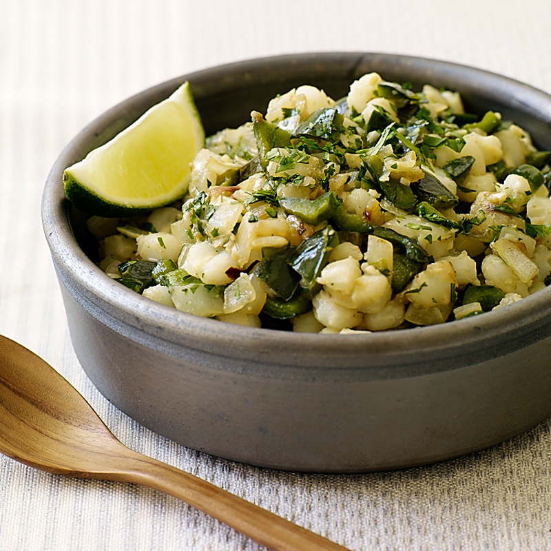 Photo of Hominy and poblano pepper sauté by WW
