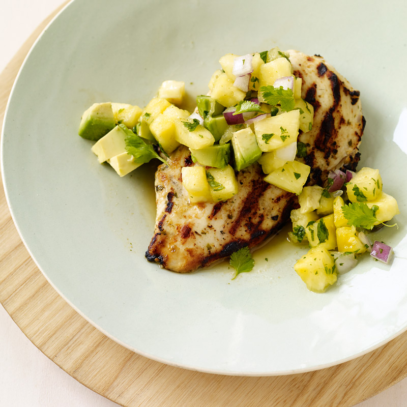 Photo of Grilled chicken with avocado-pineapple salsa by WW