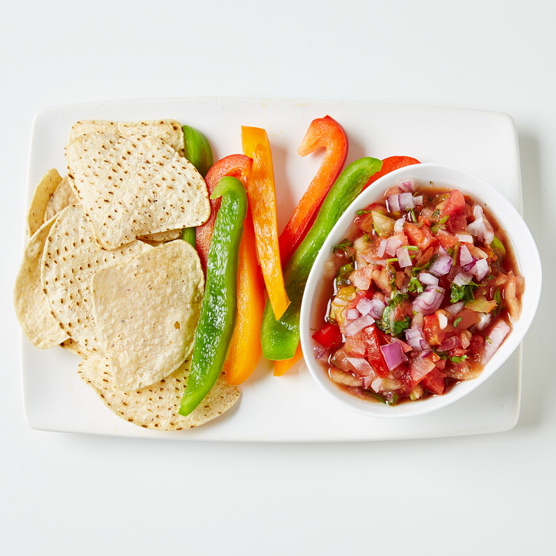 Salsa with Strips and Chips