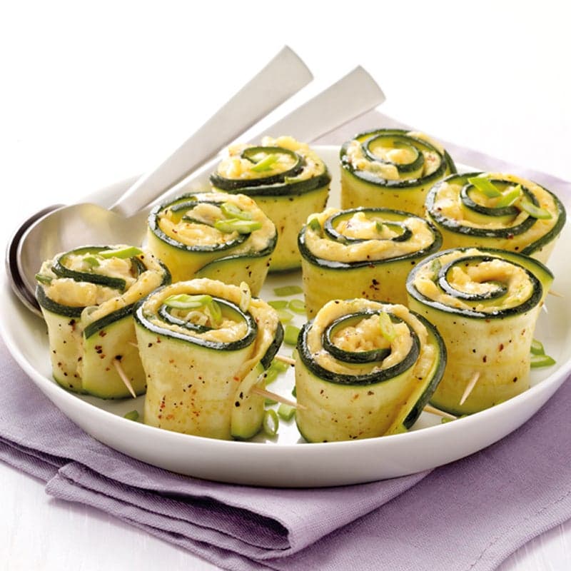 Zucchiniröllchen mit Kartoffelcreme