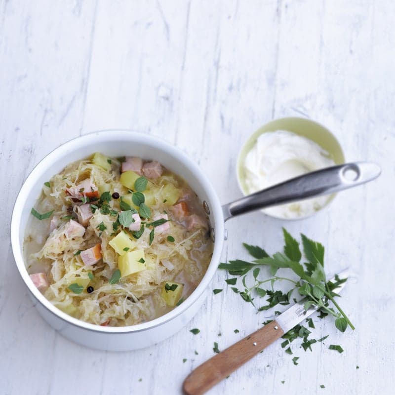 Deftige Krautsuppe mit Kasseler