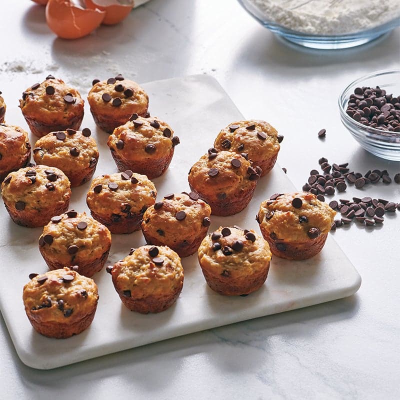 Banana chocolate-chip mini muffins