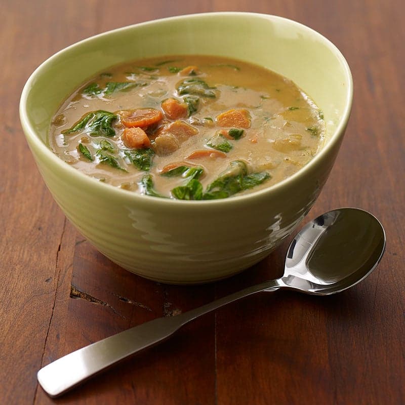 Peanut Stew with Spinach & Sweet Potatoes