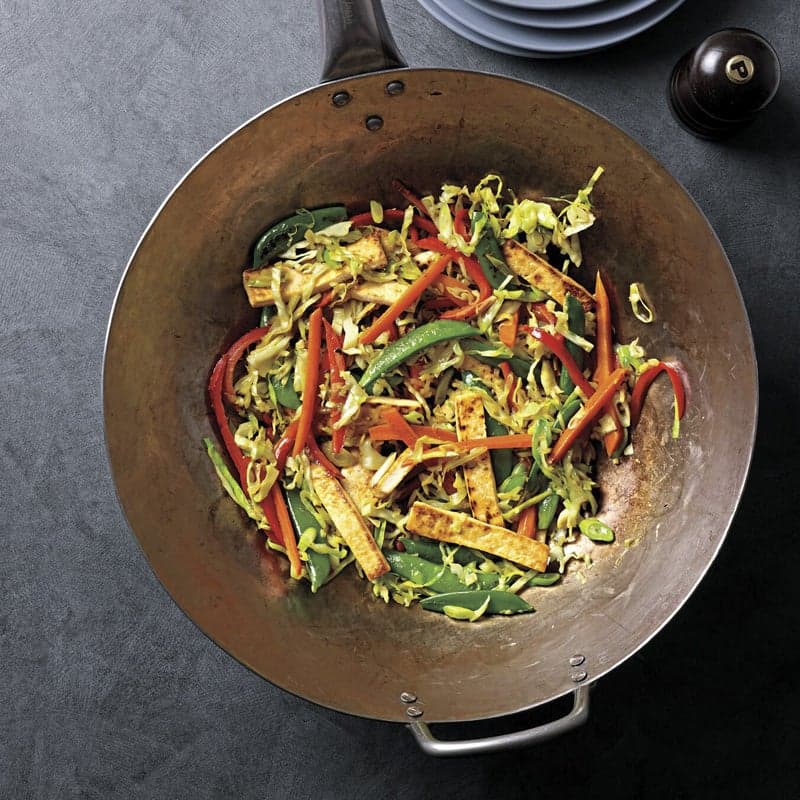 Tofu stir-fry with peanut sauce