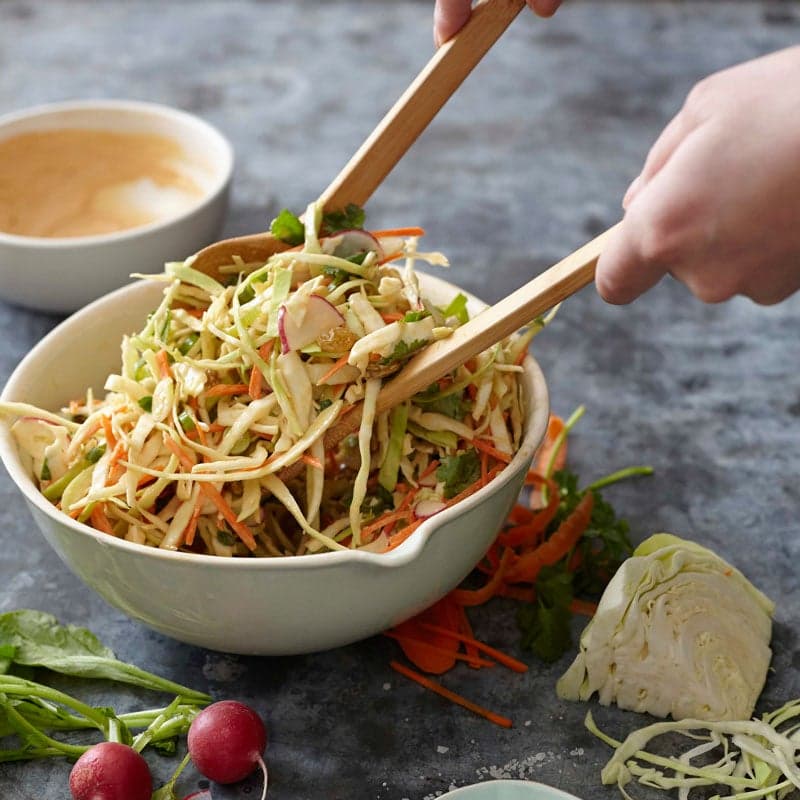 Spicy peanut butter slaw
