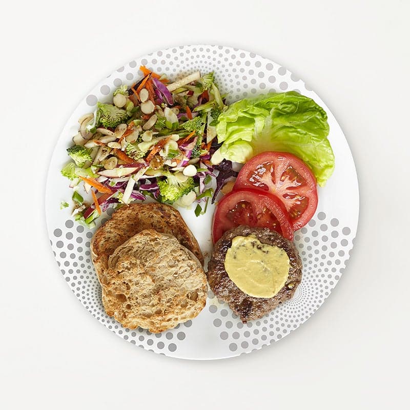 Portion Plate Burger and Slaw