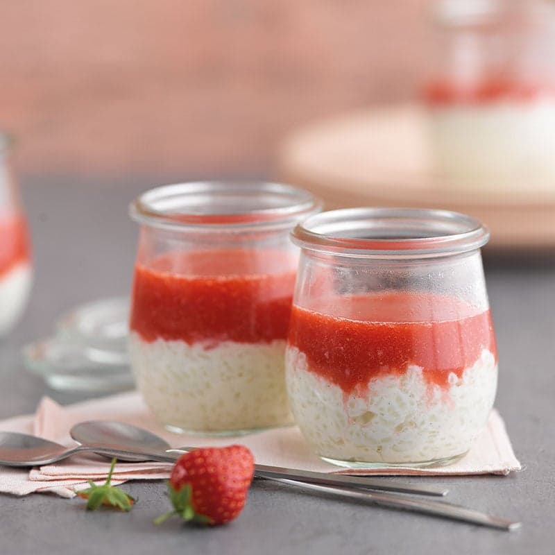 Milchreis mit Erdbeerspiegel