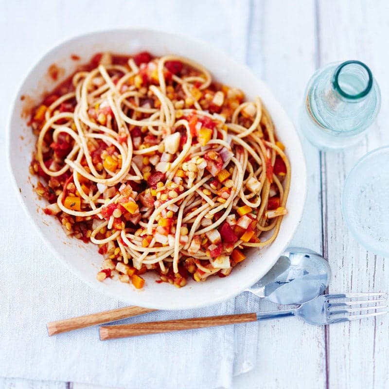 Spaghetti mit Linsenbolognese