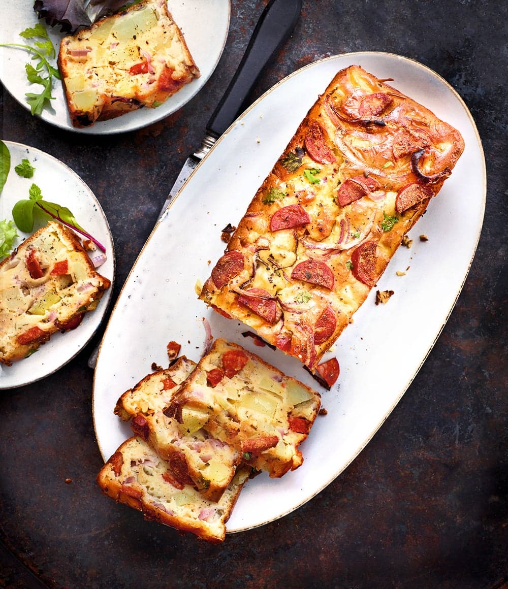 Cake aux pommes de terre et au chorizo