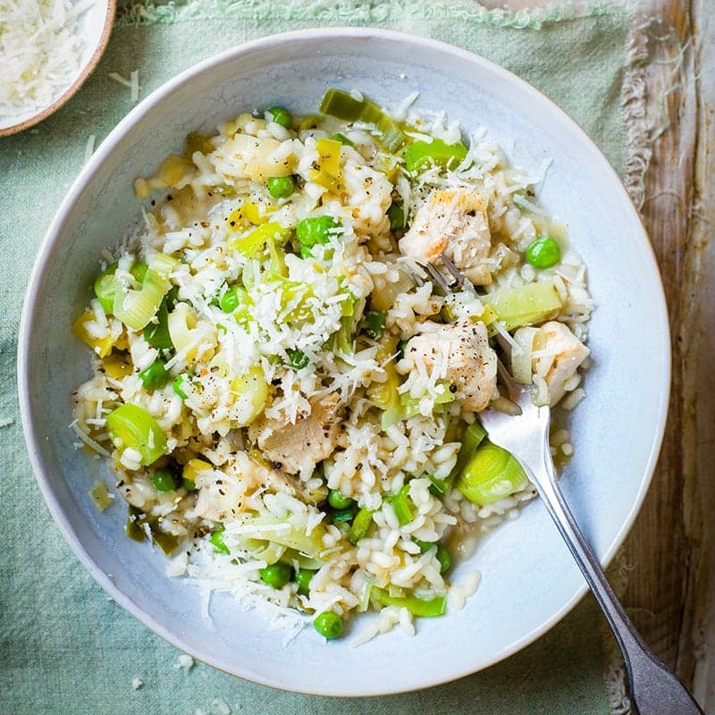 Chicken and leek risotto