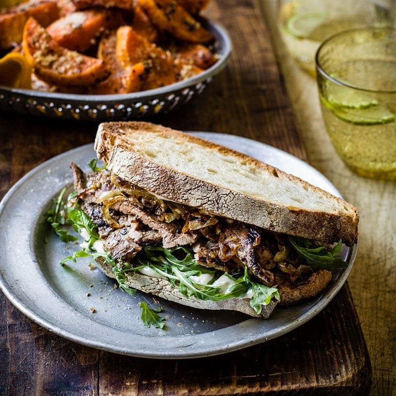 Steak & caramelised onion sandwiches