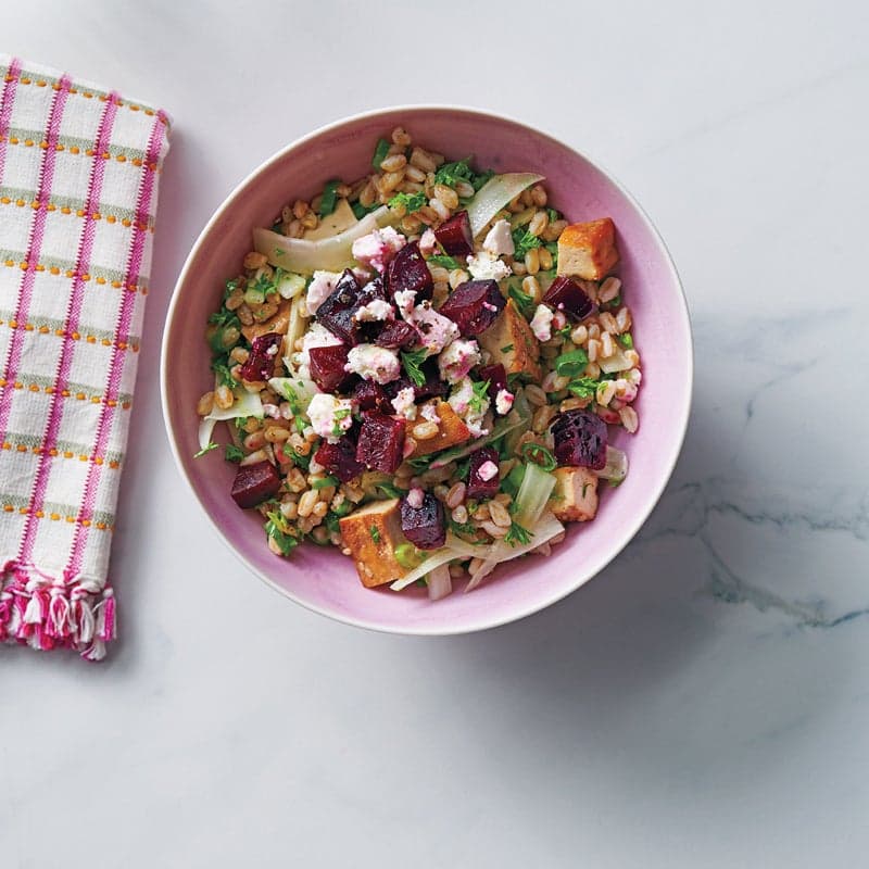 Dinkelsalat mit Roter Bete und Fenchel