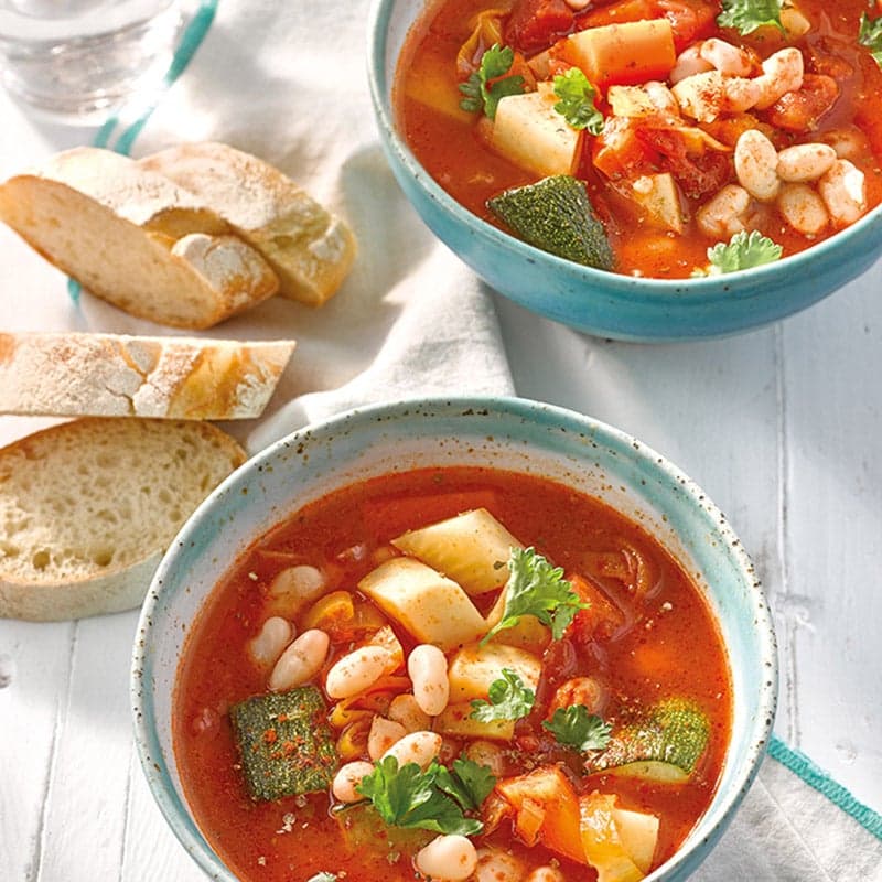 Gemüsesuppe mit Bohnen