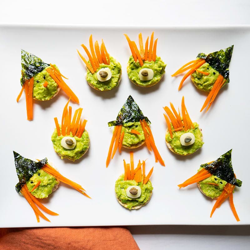 Monster mash avocado snacks