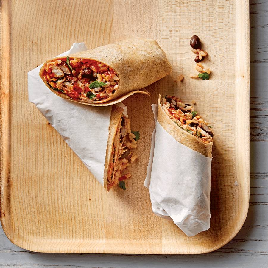 Quick chicken burritos