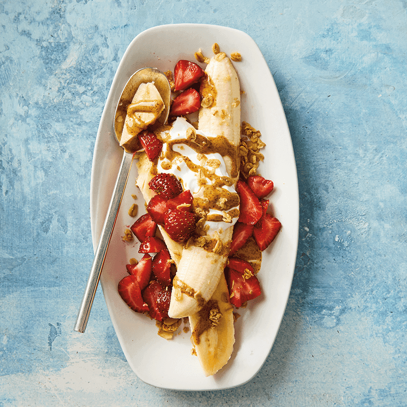 Breakfast banana split