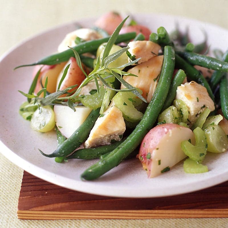 French potato and chicken salad