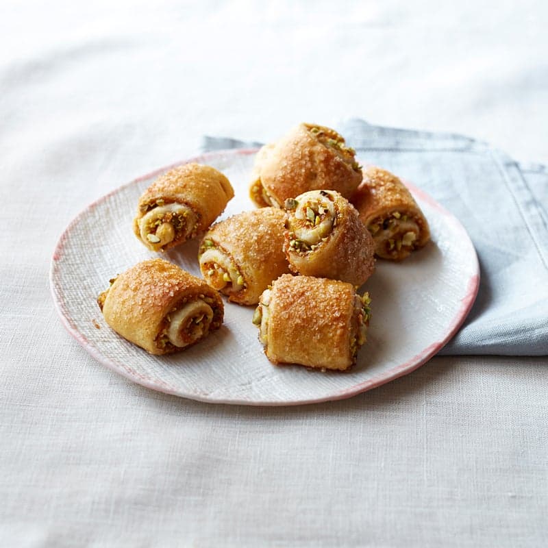 Apricot and pistachio rugelach