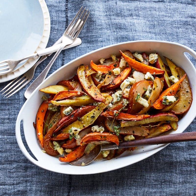 Roasted sweet potato and pears