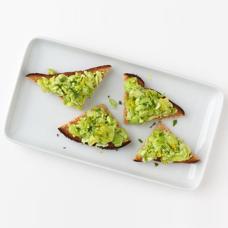 Lemony Edamame Crostini